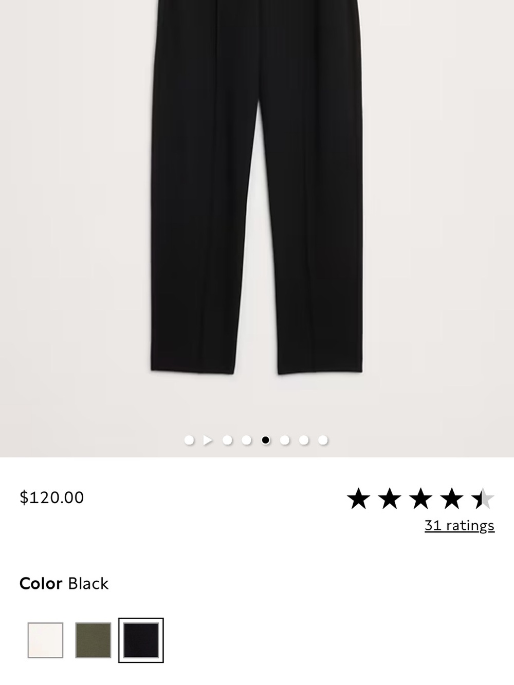 NWT! BANANA REPUBLIC BLACK HIGH-RISE TAPERED DRAPEY PONTE PULL-ON PANT 875489 - Picture 6 of 8